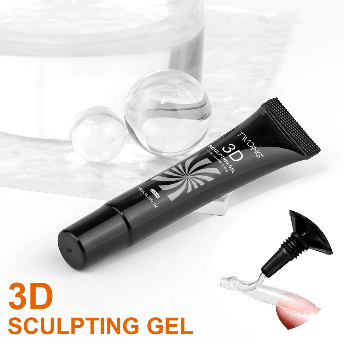 3pcs 3D Nail Art Gel - DIY Designs,Waterproof Sculpting gel，Waterproof Nail Art Design Gel for Intricate Carvings & Shapes 10ml