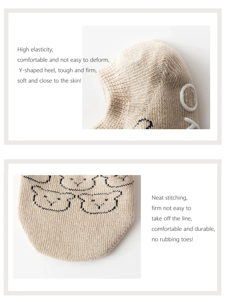 Spring Anti Slip Baby Socks Toddler Kids Floor Socks with Rubber Soles Autumn Newborn Baby Boy Girl Cartoon Cute Ball Warm Socks