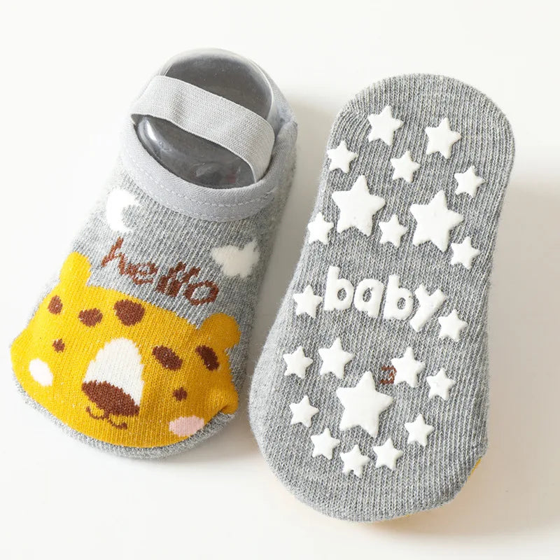 Spring Anti Slip Baby Socks Toddler Kids Floor Socks with Rubber Soles Autumn Newborn Baby Boy Girl Cartoon Cute Ball Warm Socks