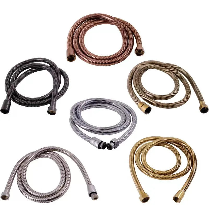 G1/2 " Flexible Brushed Gold Shower Hose 1.5m Antique Plumbing Hose Stainless Steel Gray Bathroom Water Head Shower head Pipe