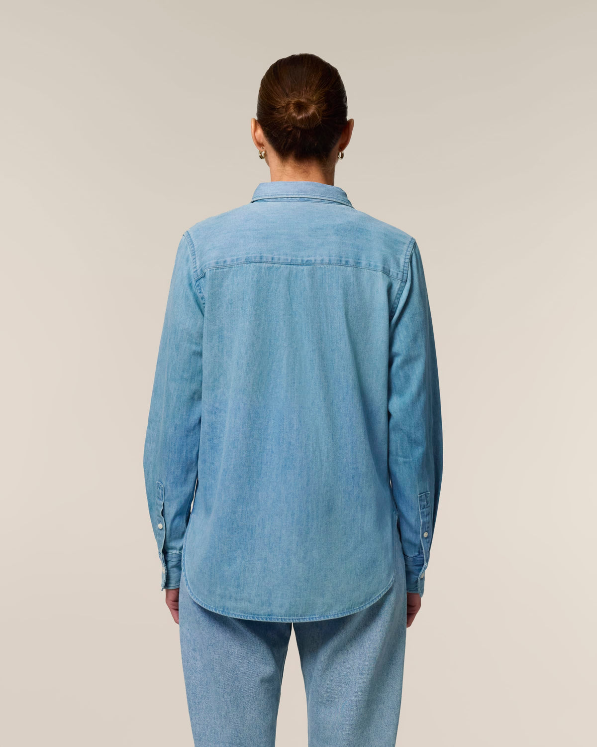 Organic Cotton Long Sleeve Denim Shirt: Womens