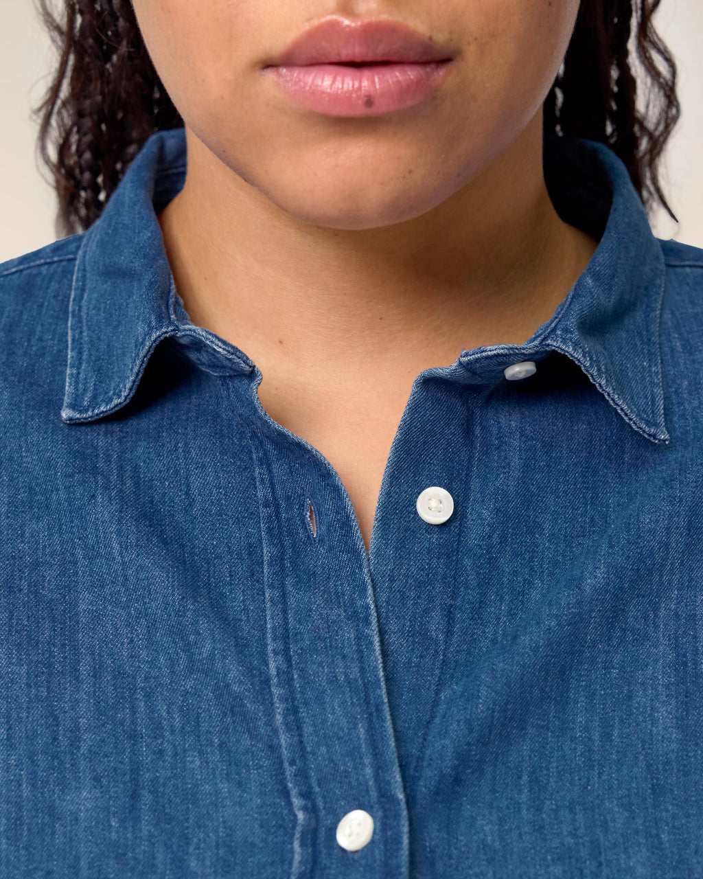 Organic Cotton Long Sleeve Denim Shirt: Womens