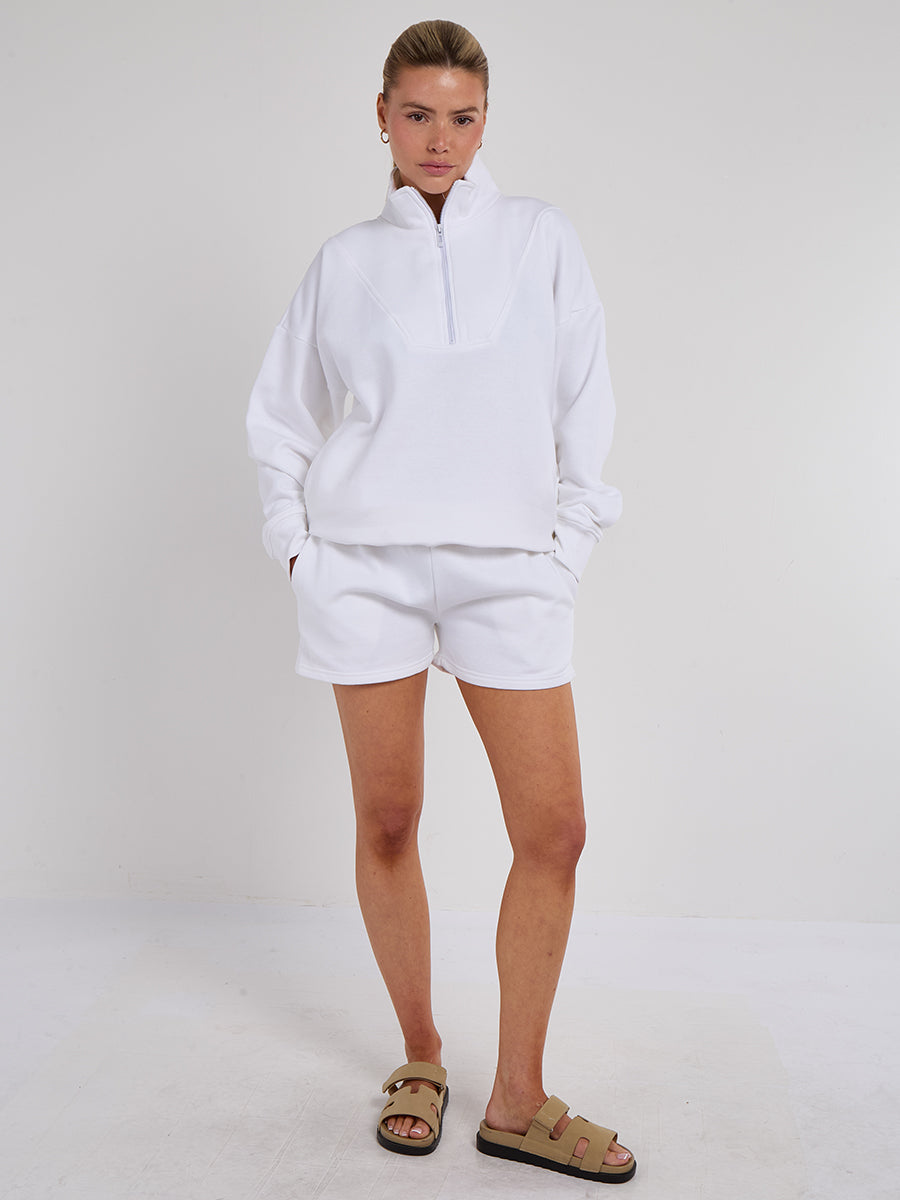 1/2 Zip Top & Shorts Fleece Co-ord