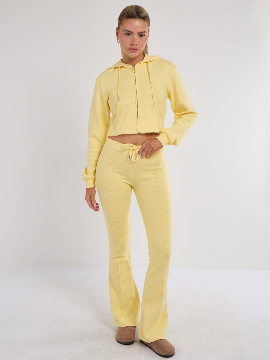 Interlock Cropped Zip Hoodie and Flared Trouser Set