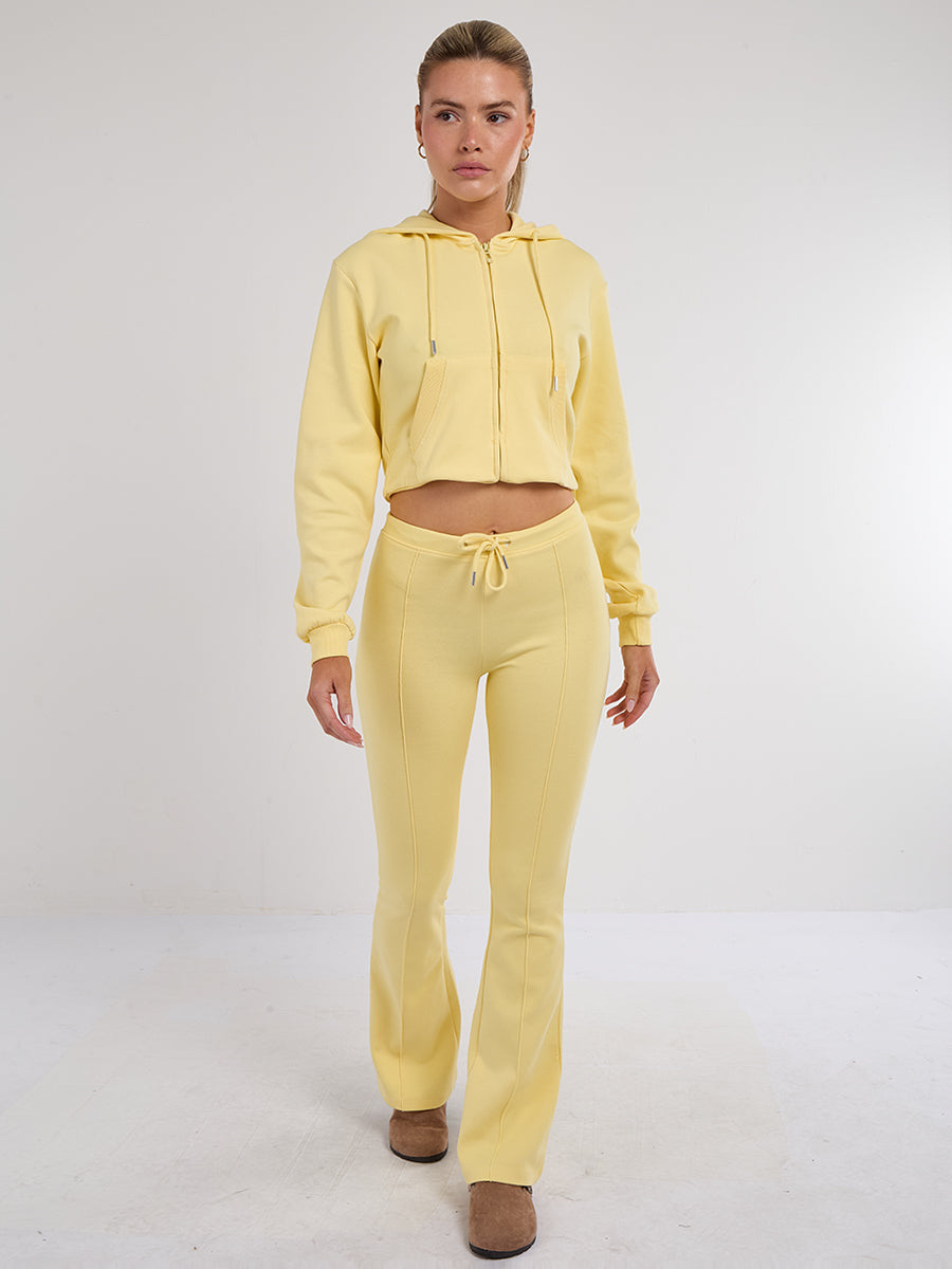 Interlock Cropped Zip Hoodie and Flared Trouser Set