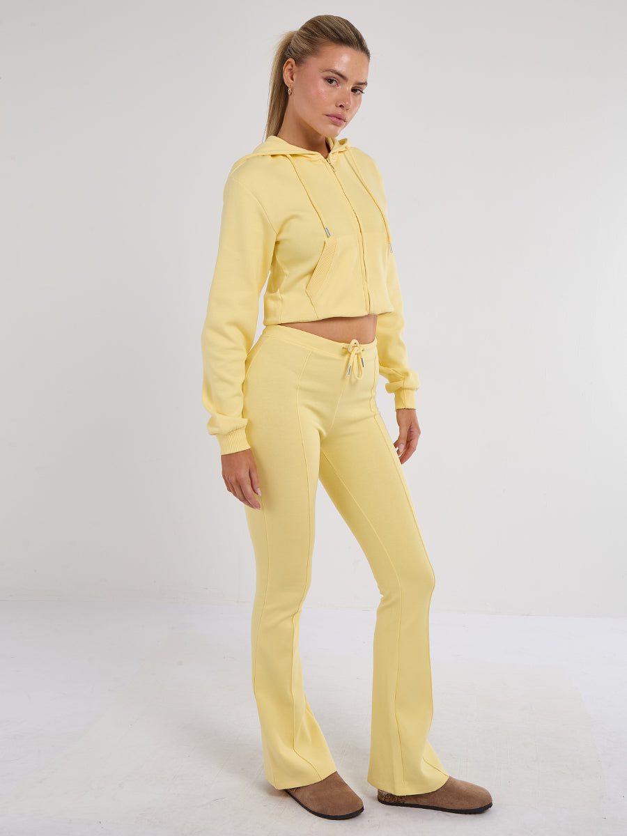 Interlock Cropped Zip Hoodie and Flared Trouser Set