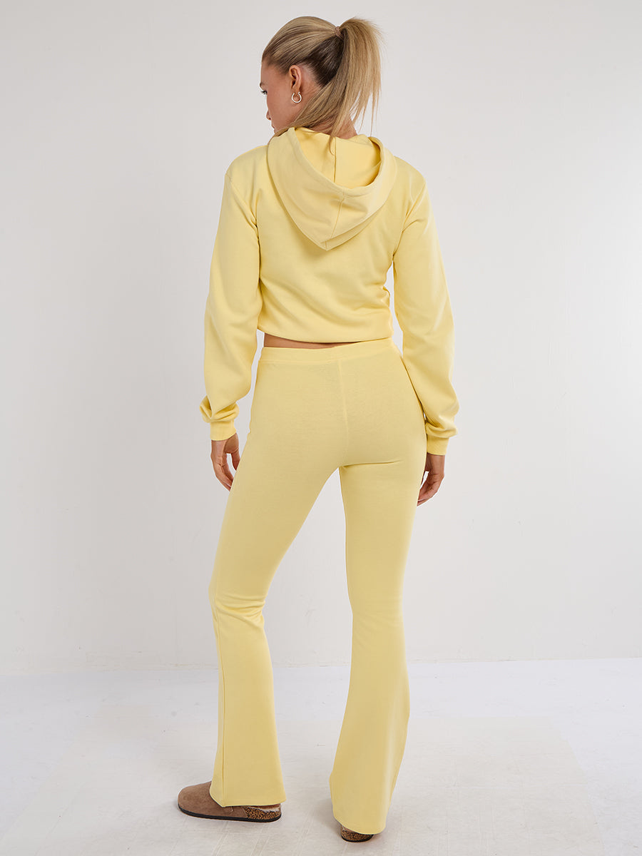 Interlock Cropped Zip Hoodie and Flared Trouser Set