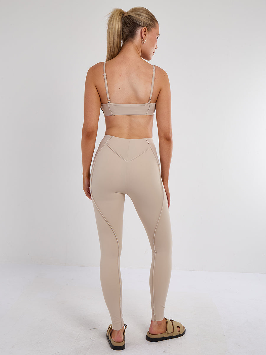 Seam Detail Bralet and Leggings Gym Set