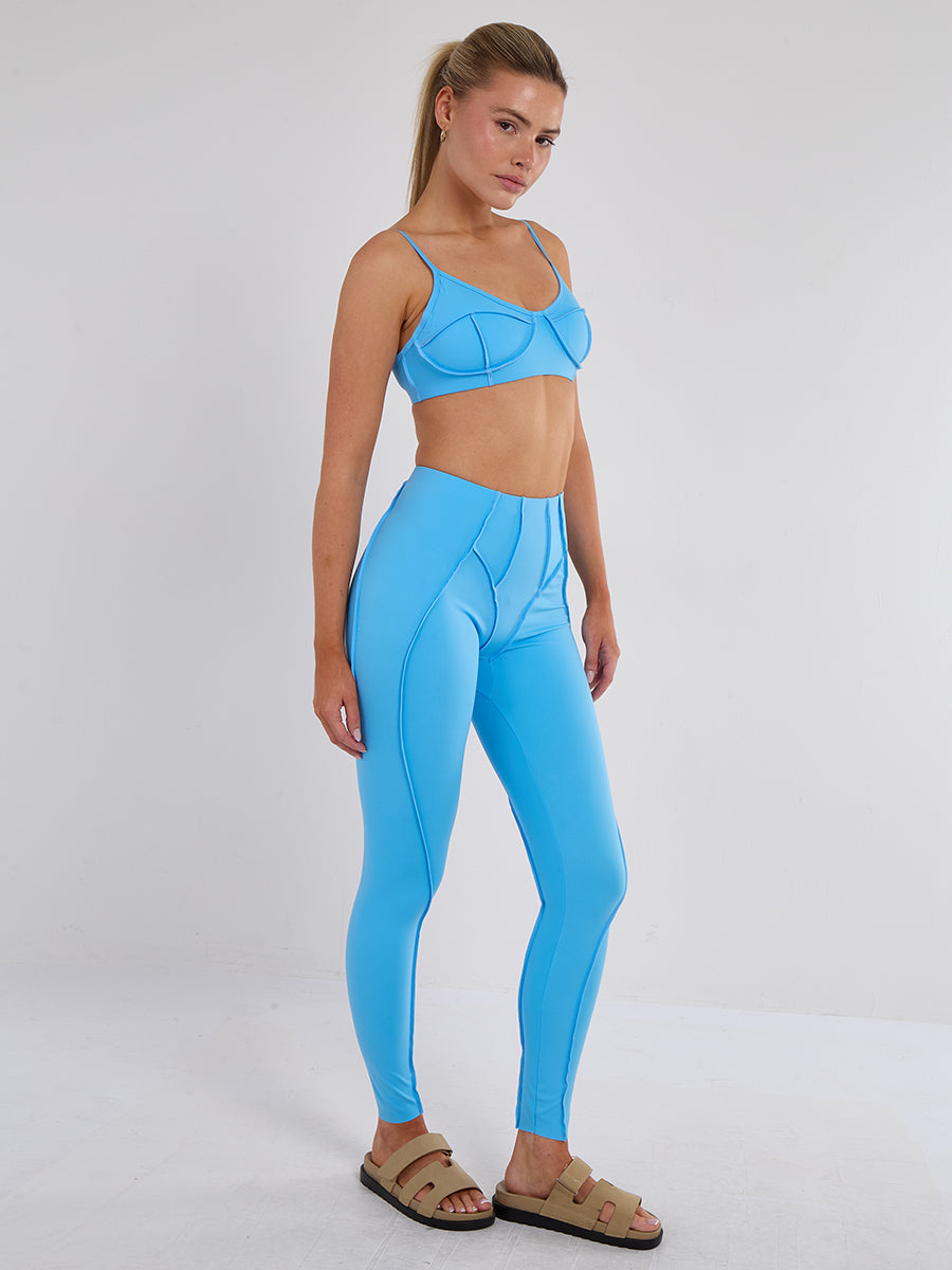 Seam Detail Bralet and Leggings Gym Set