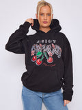 Juicy Cherry Print Graphic Hoodie