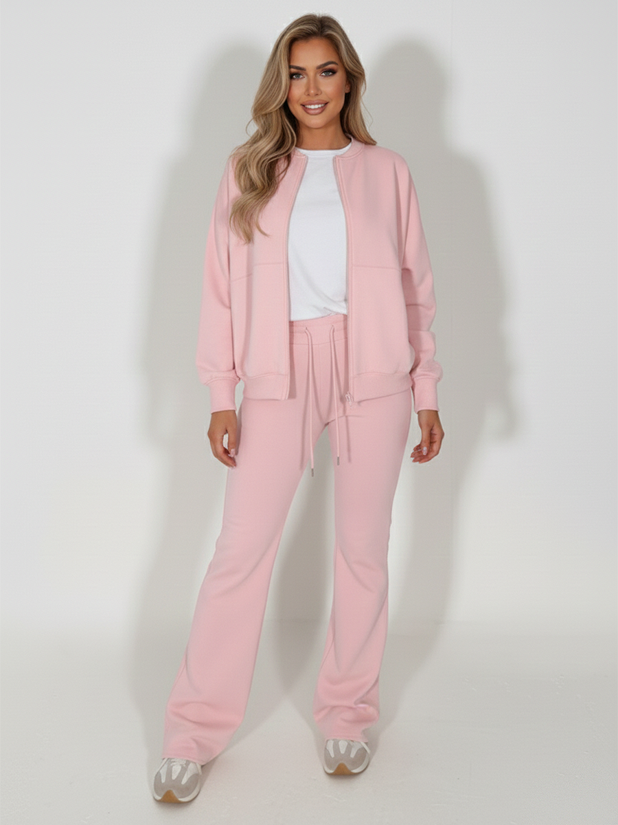 Oversized Bubble Hem Jacket and Trouser Loungewear Set