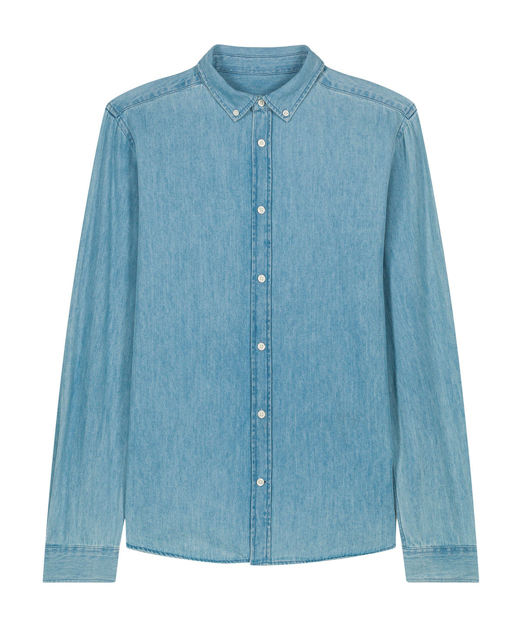 Organic Cotton Long Sleeve Denim Shirt: Mens
