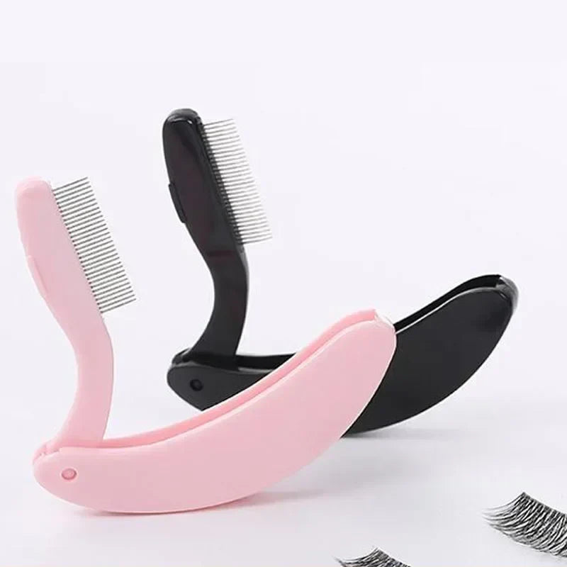 Foldable Ultra-fine Stainless Steel Eyelash Brush Lash Separator Eyebrow Eyelashes Extension Comb Eyelash Curler Makeup Tools