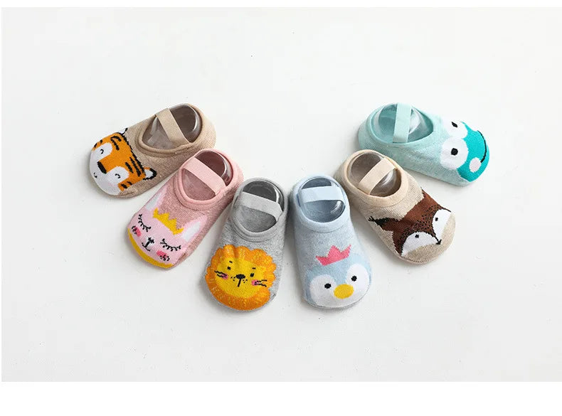 Spring Anti Slip Baby Socks Toddler Kids Floor Socks with Rubber Soles Autumn Newborn Baby Boy Girl Cartoon Cute Ball Warm Socks