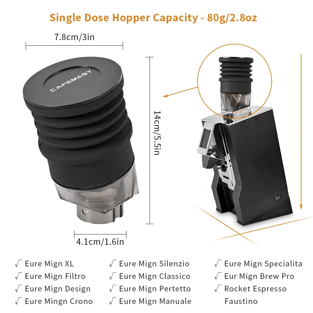 CAFEMASY Coffee Beans Grinder Single Dose Hopper Bellows For Eureka Oro Mignon Coffee Grinder Bean Bin Blowing Cleaning Tools