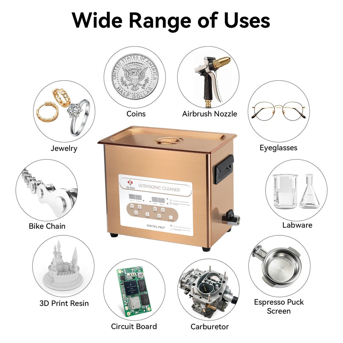 6.5L Ultrasonic Cleaner, 40kHz Ultrasonic Bath, Cleaning Machine For Jewellery Dental Motorbike Carburetor Auto Parts etc