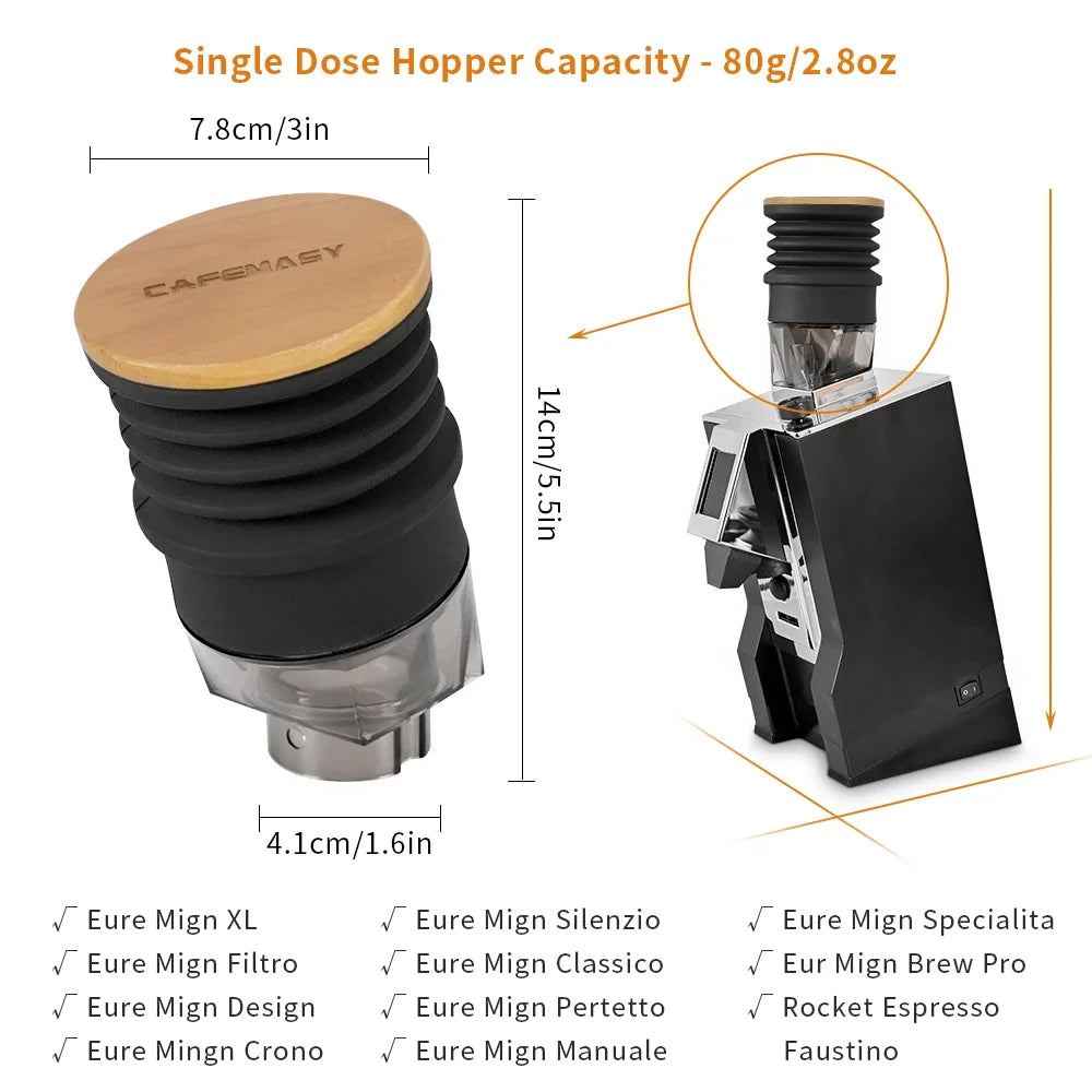CAFEMASY Coffee Beans Grinder Single Dose Hopper Bellows For Eureka Oro Mignon Coffee Grinder Bean Bin Blowing Cleaning Tools