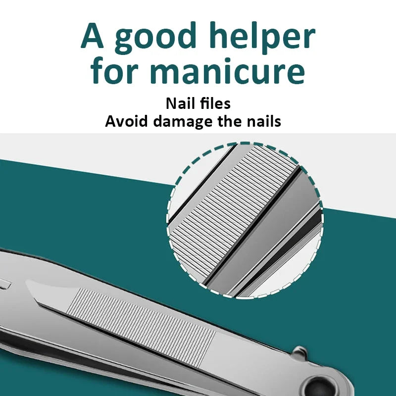 Ouriner Nail Clippers Stainless Steel Sharpest Nail Cutter Duty Curved Edge for Adult Men Women Swing Out Nail Cleaner/File