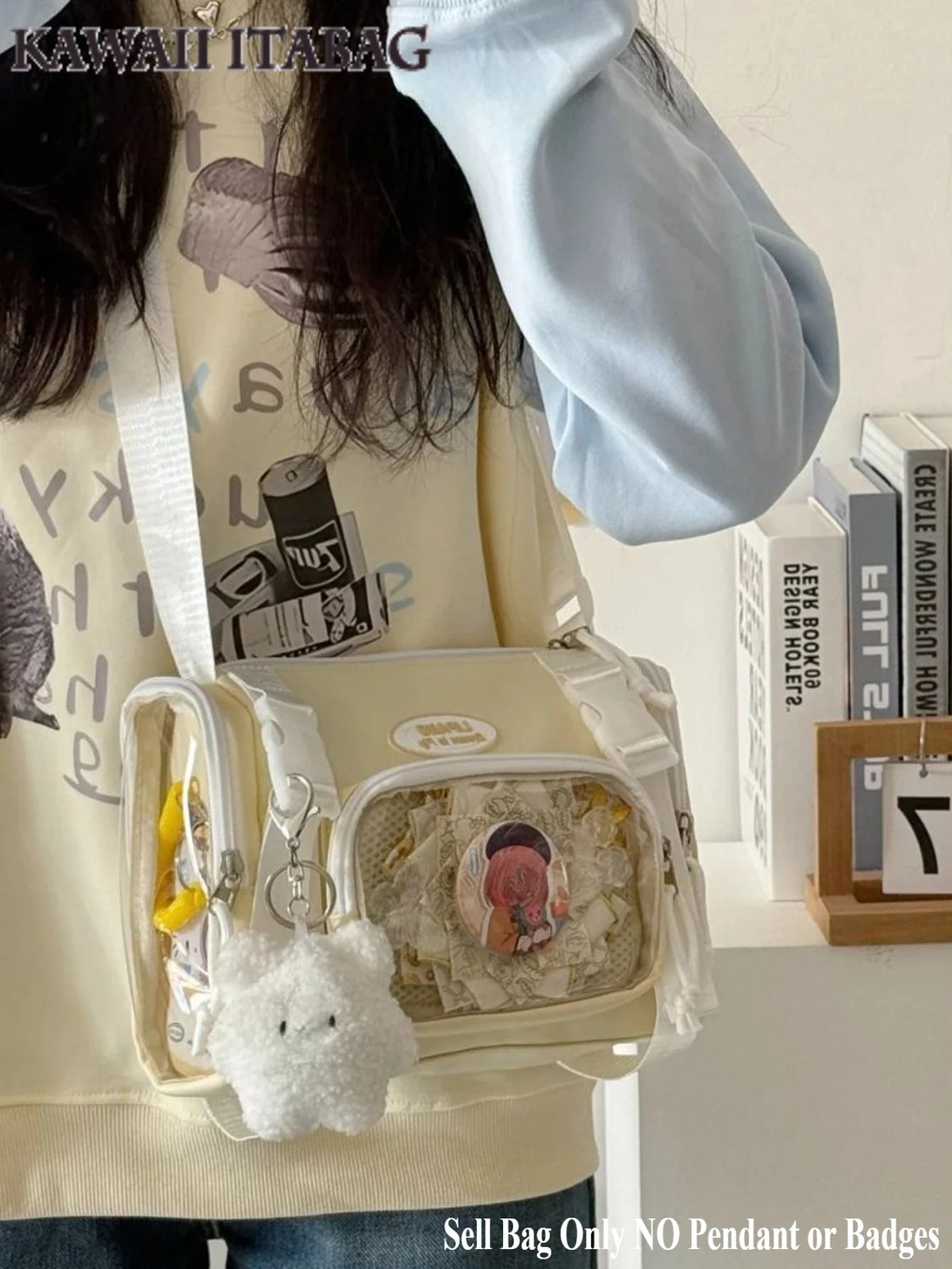 New Fashion 2025 Itabag Women Multipocket Clear Transparent Bag Summer Crossbody Bags Bucket Bag College Student Shoulder Bag