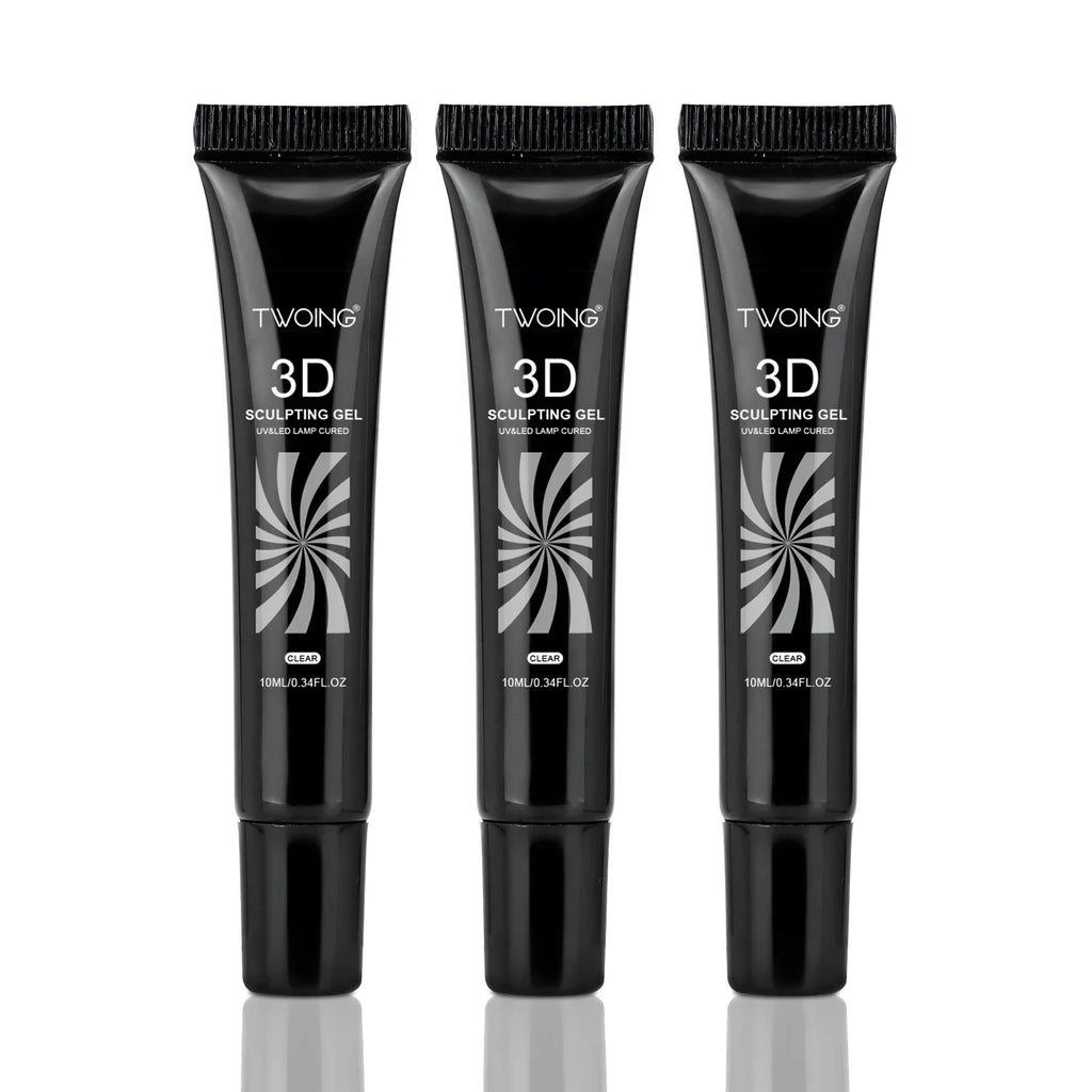 3pcs 3D Nail Art Gel - DIY Designs,Waterproof Sculpting gel，Waterproof Nail Art Design Gel for Intricate Carvings & Shapes 10ml