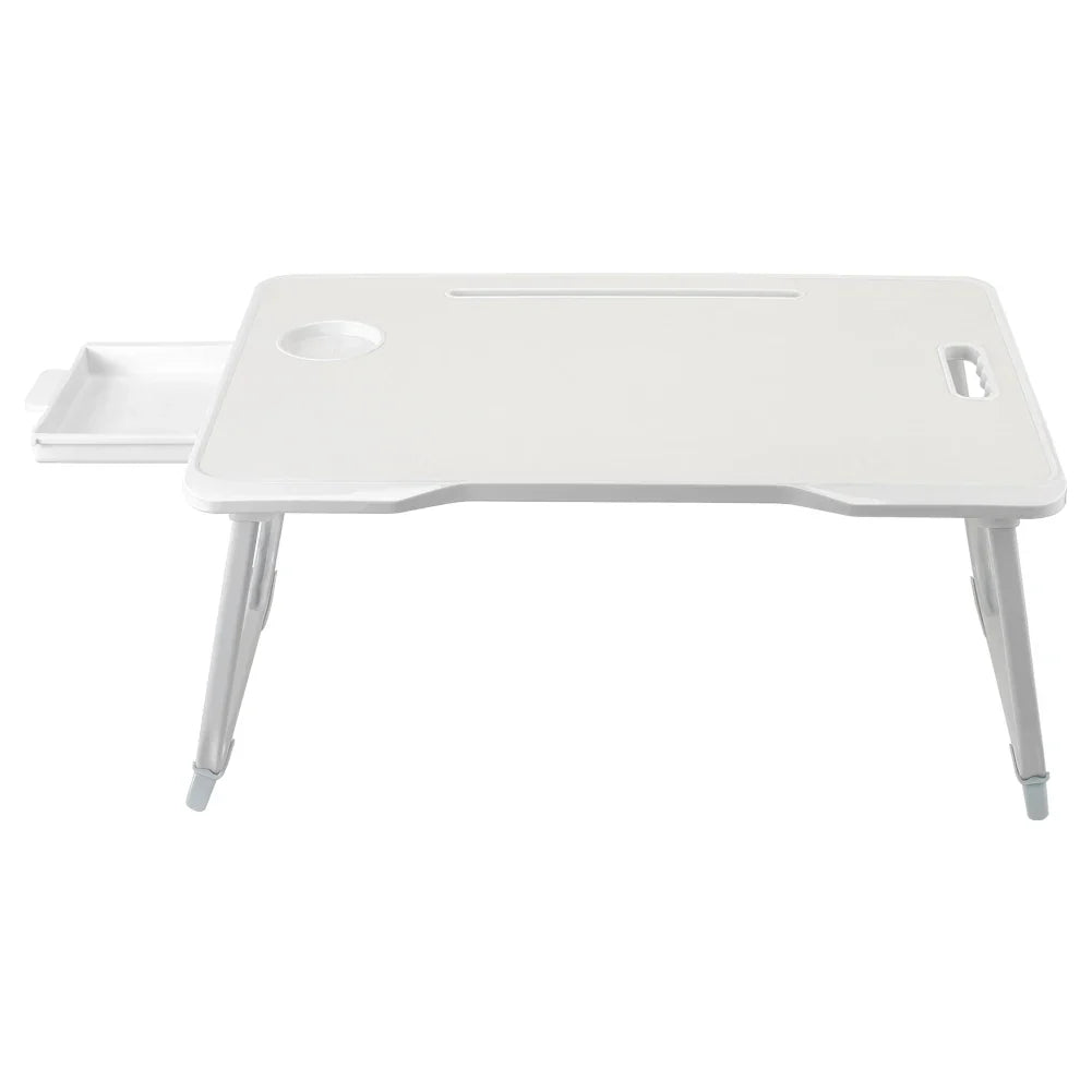 Foldable portable laptop bed desk with drawer for laptop, 60cmW x 42cmD x 28cmH