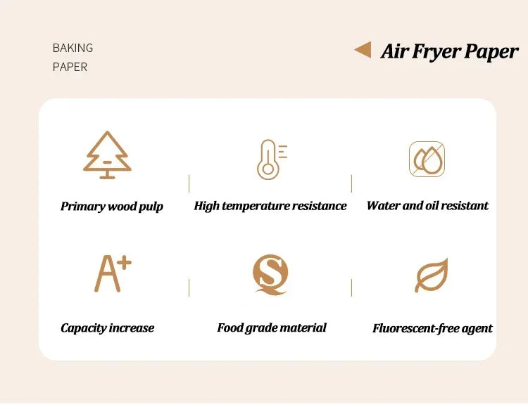 Disposable Air Fryer Paper Non-Stick Kitchen Baking Airfryer Mat Oilproof Micro-wave Barbecue Pad Baking Paper Liner Accessories