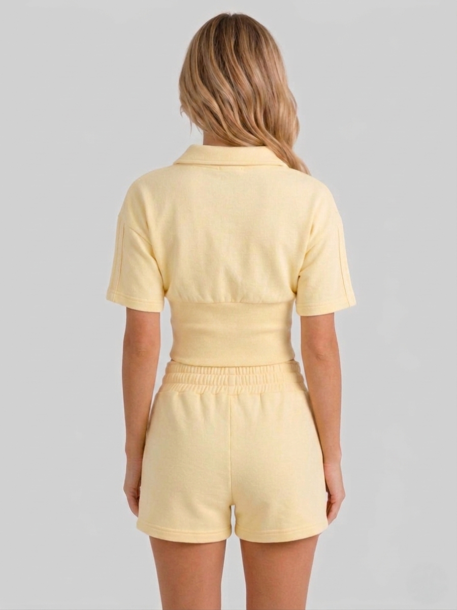 Short Sleeve Polo Top & Shorts Set