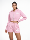 Cropped Zip Up Hoodie & Shorts Co-ord