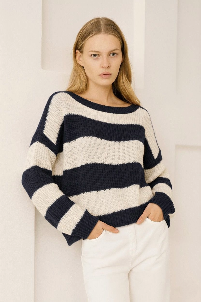 Striped Oversized Knitted Jumper