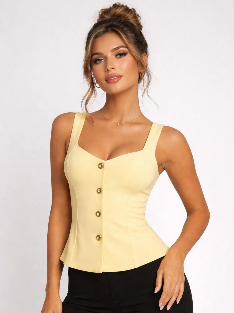 Button Down Peplum Top