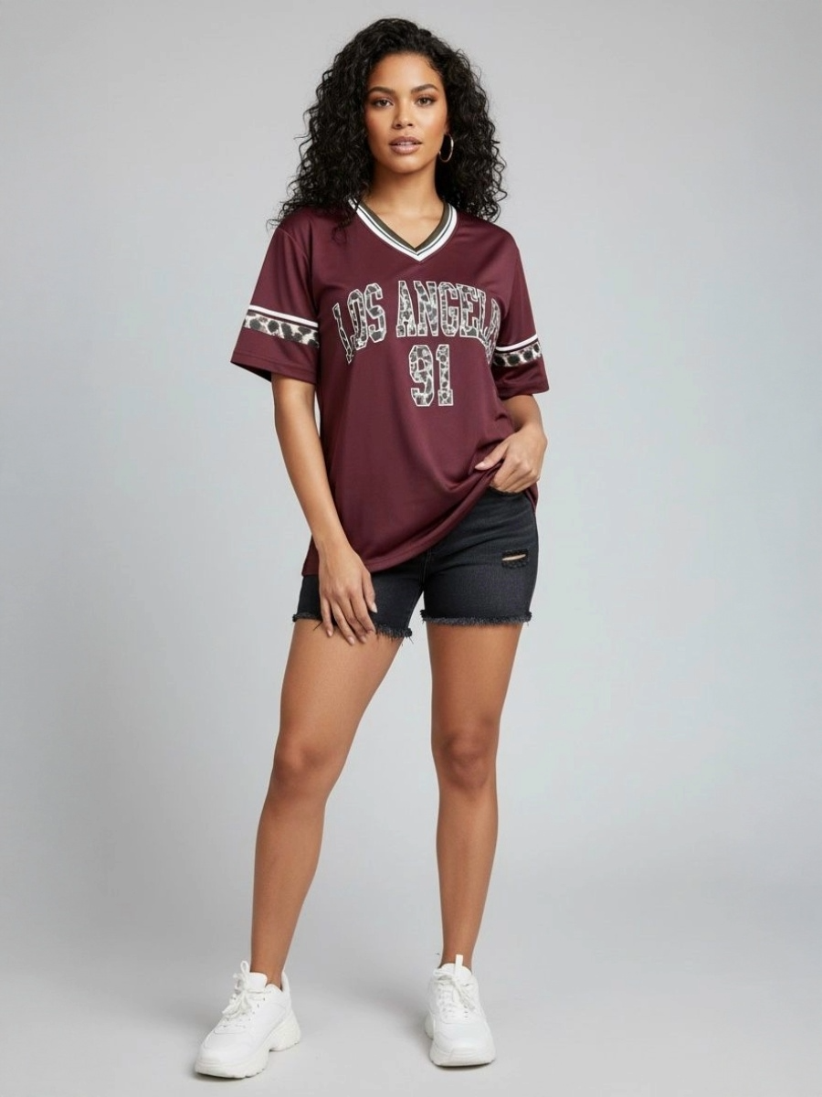Leopard Print Los Angeles 91 Jersey T-Shirt