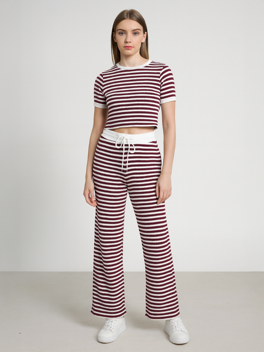 Striped Knit Top and Trouser Co-Ord