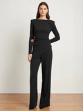 Asymetric Long Sleeve Top and Trouser Co-Ord