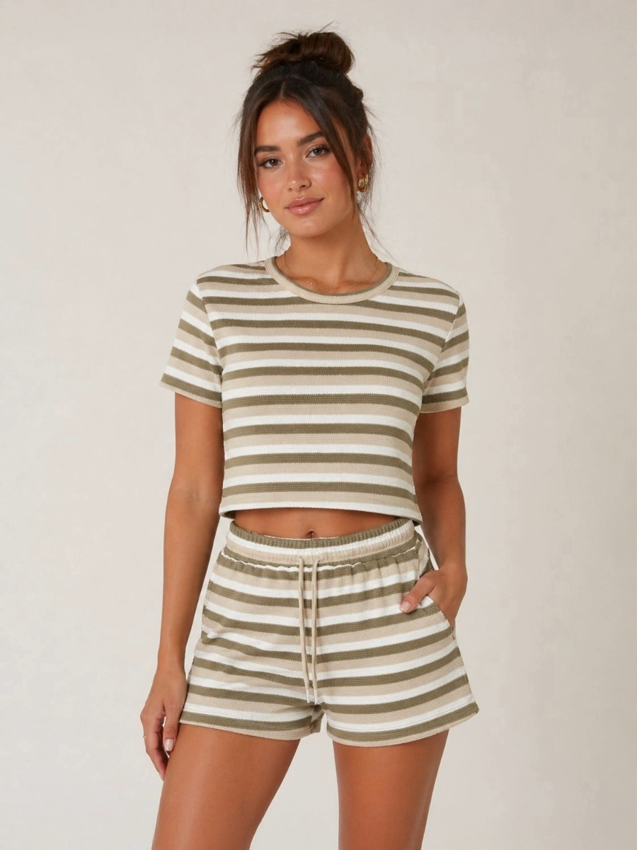 Multi Stripe Top & Shorts Co-Ord