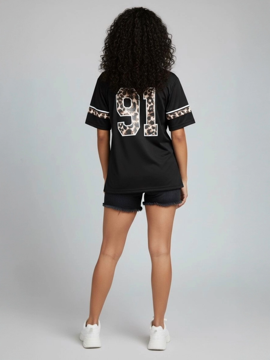 Leopard Print Los Angeles 91 Jersey T-Shirt