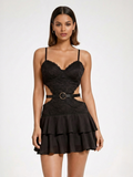 Ruffle Cut-Out Mini Dress