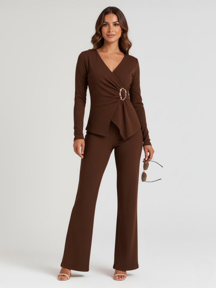 Peplum Wrap Top and Trouser Co-ord