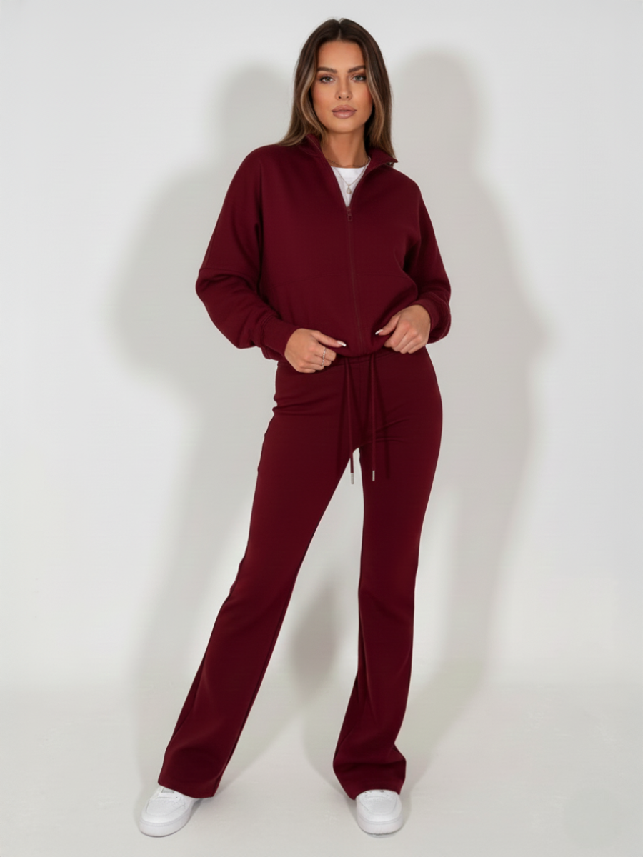 Oversized Bubble Hem Jacket and Trouser Loungewear Set