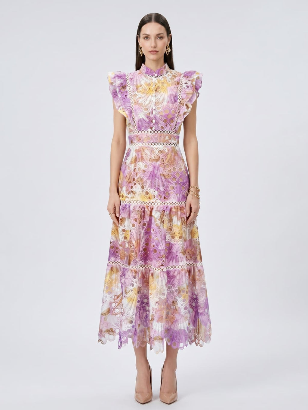 Verian Sleeveless Embroidered Maxi Dress
