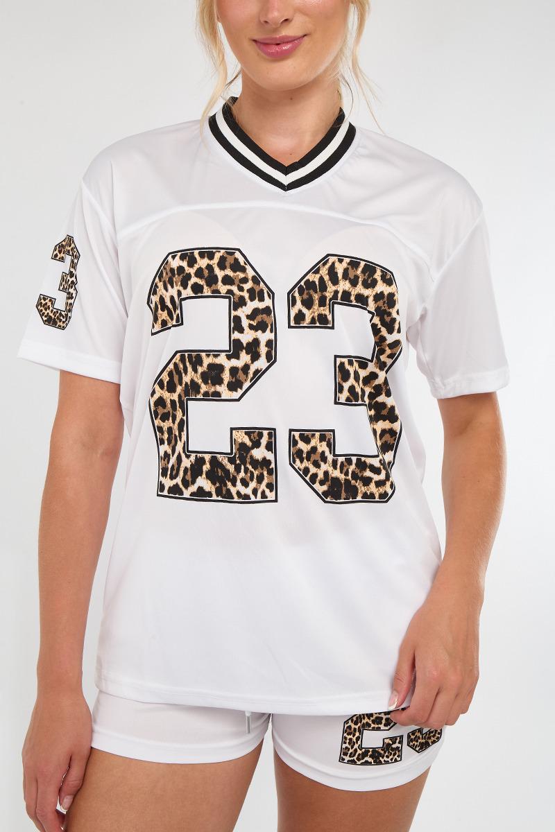 Leopard Print 23 T-Shirt With Shorts Co-ord