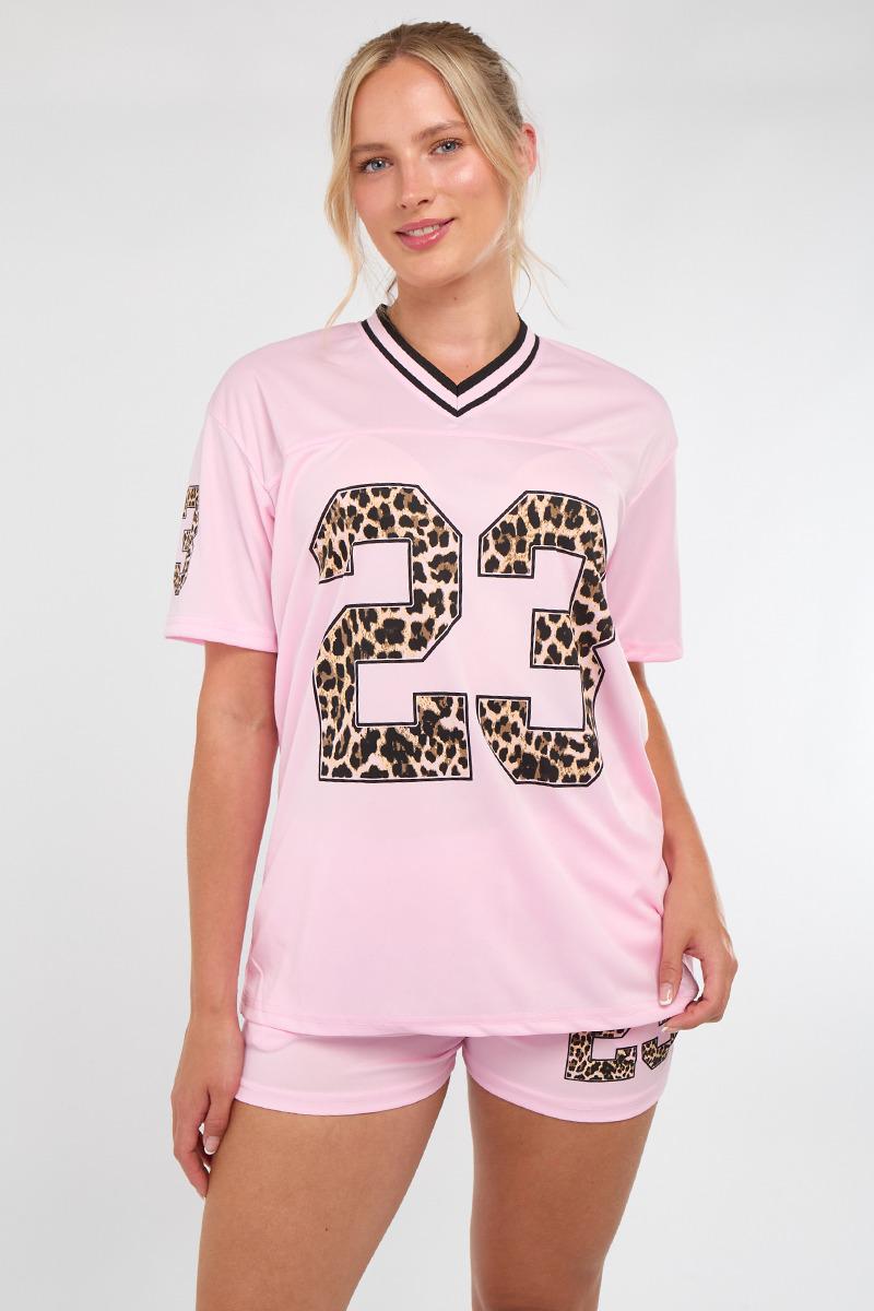 Leopard Print 23 T-Shirt With Shorts Co-ord