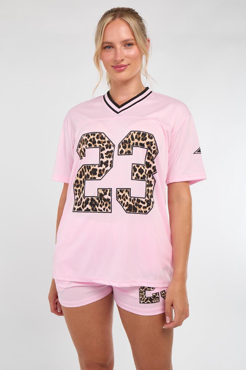 Leopard Print 23 T-Shirt With Shorts Co-ord