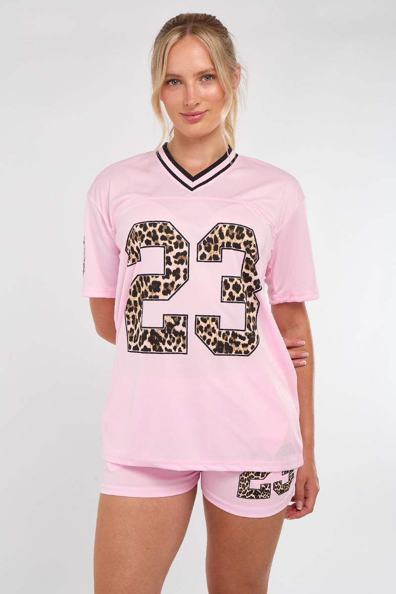 Leopard Print 23 T-Shirt With Shorts Co-ord