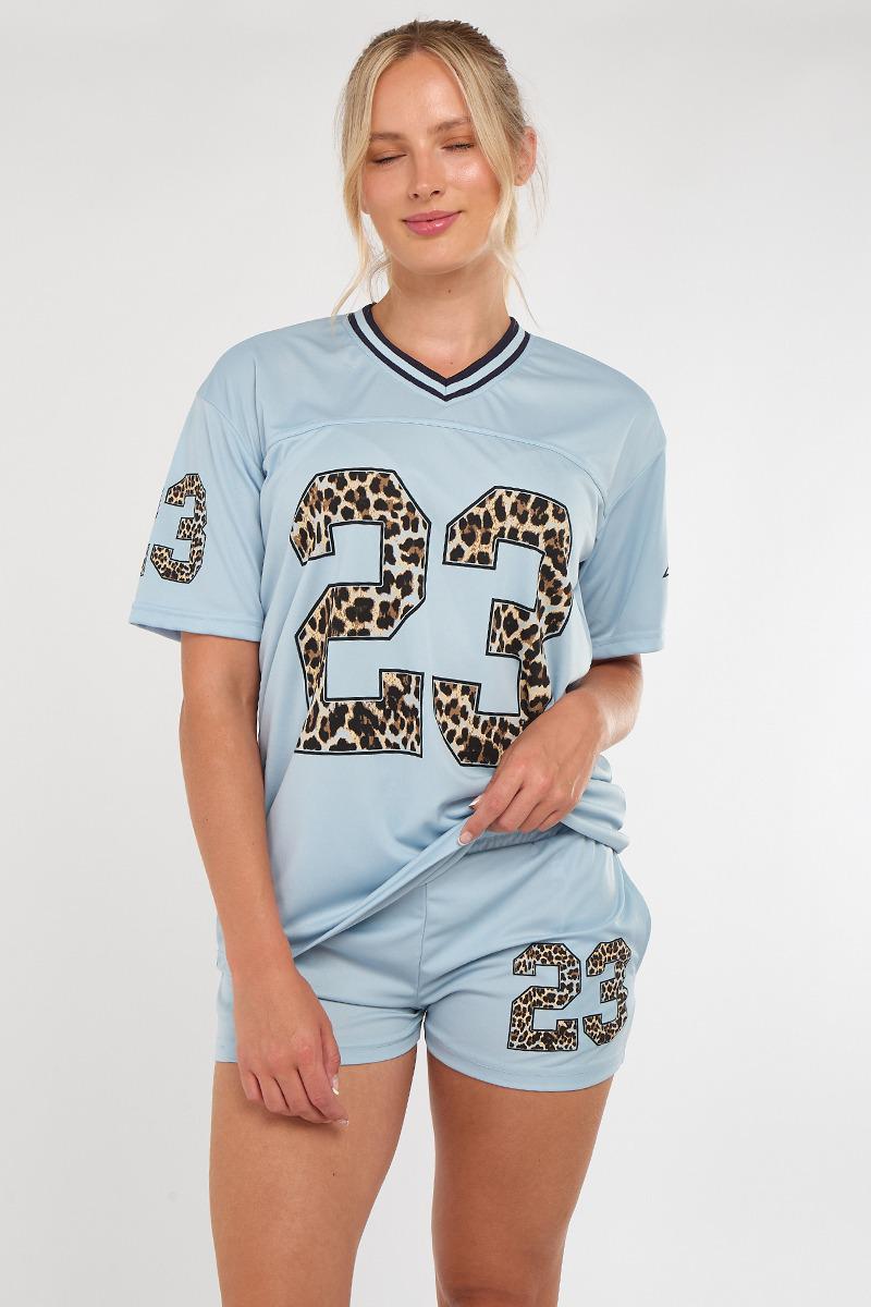 Leopard Print 23 T-Shirt With Shorts Co-ord
