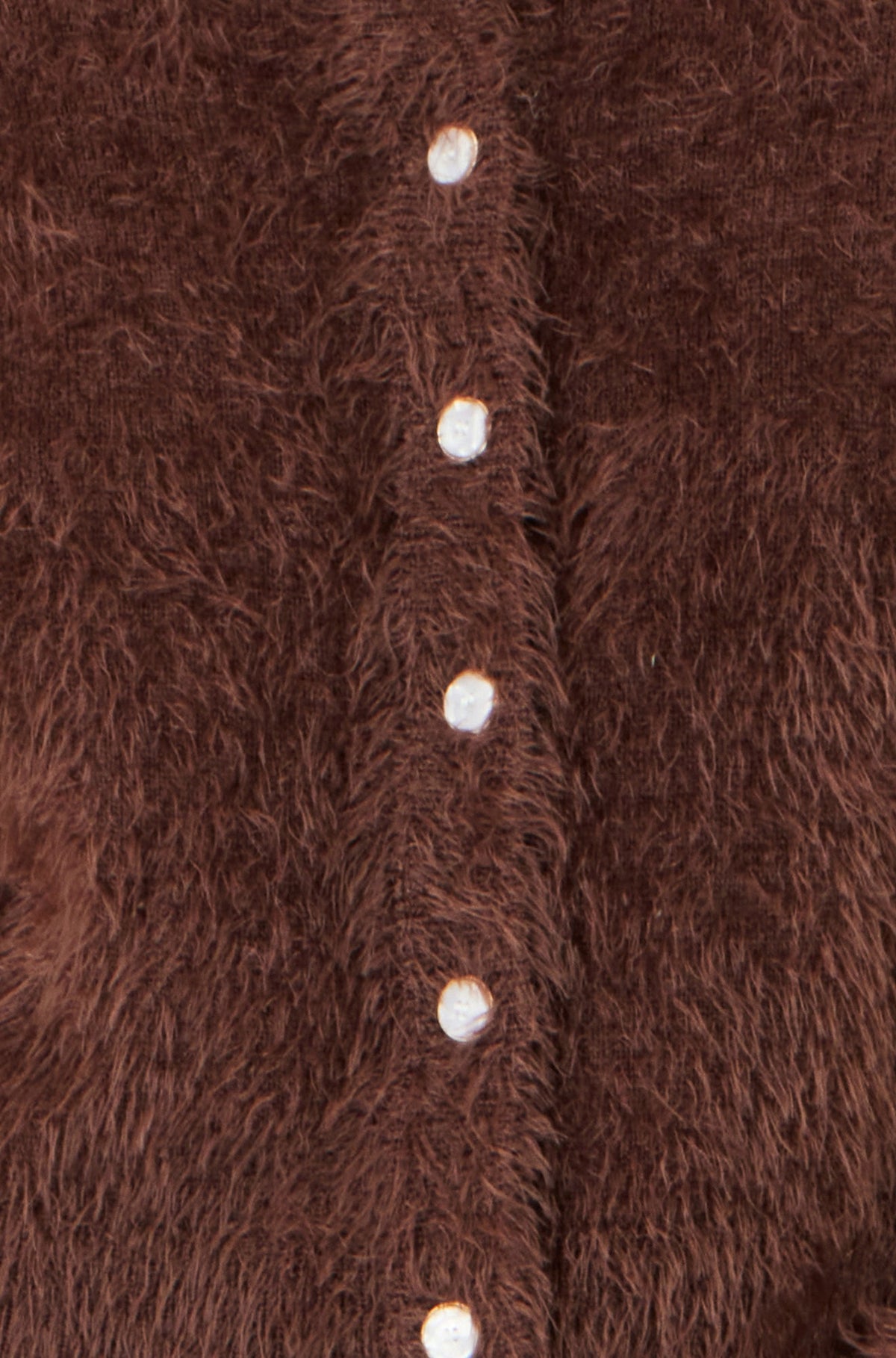 Yumi Brown Eyelash Knit Cropped Cardigan