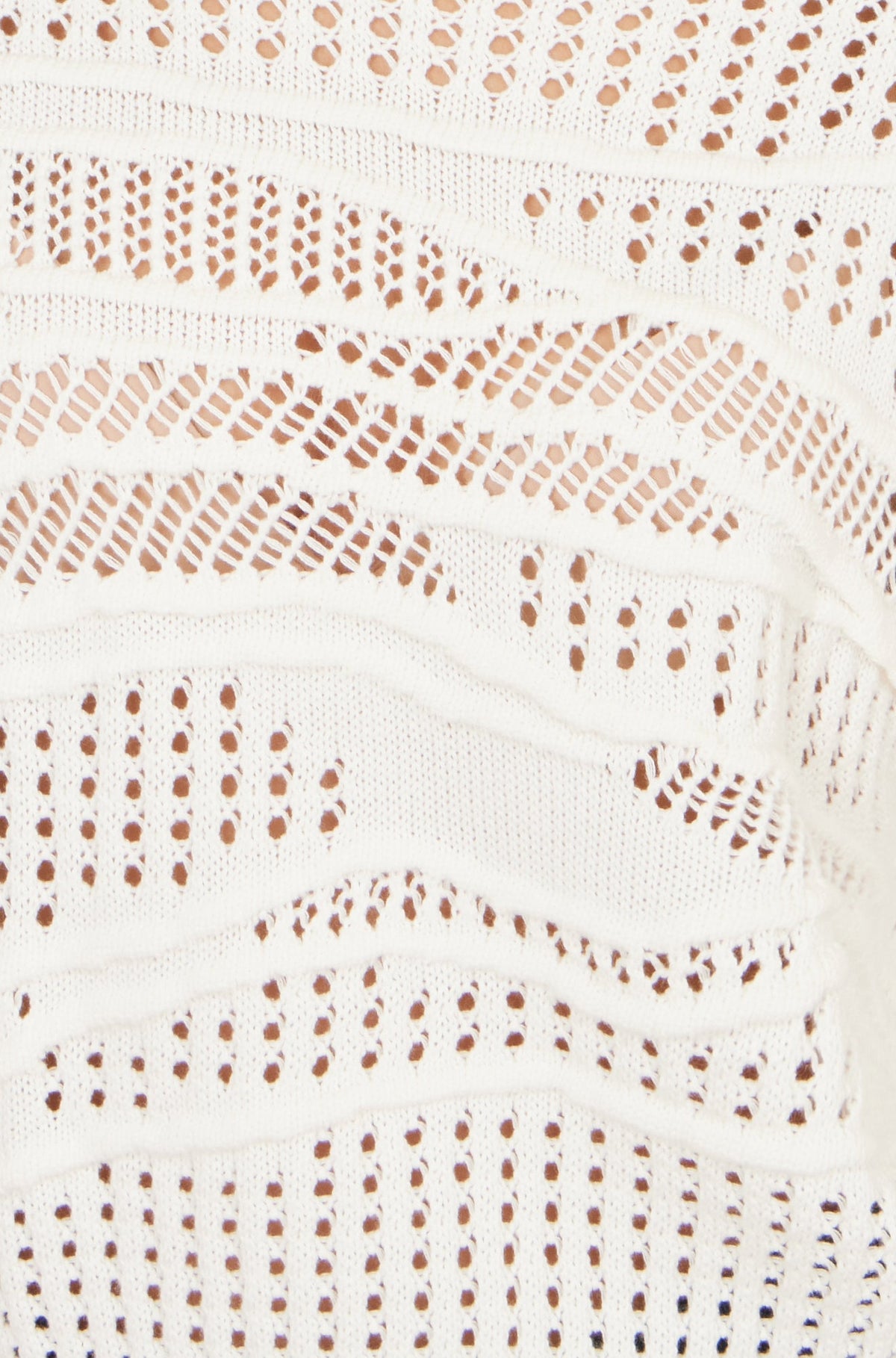 Yumi White Wave Pointelle Knitted Jumper