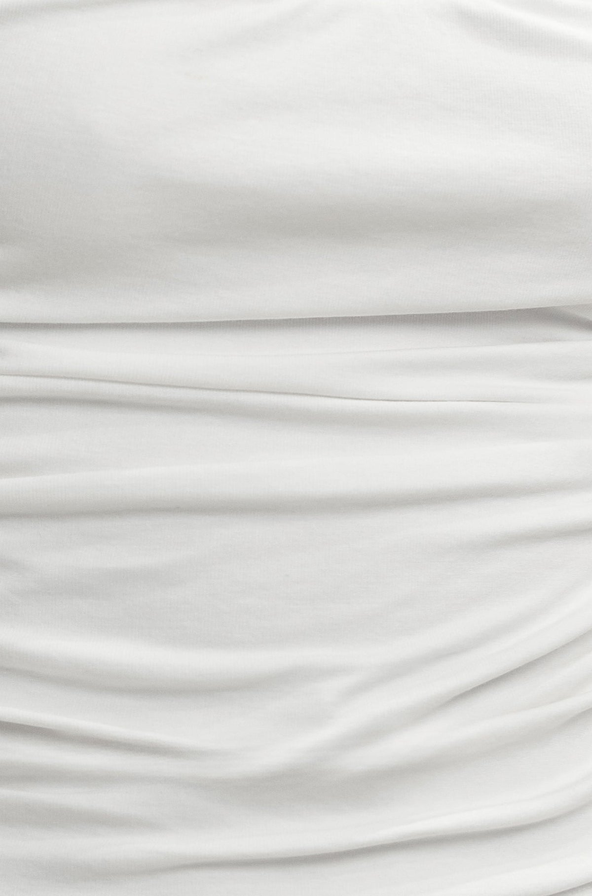 Yumi White Cotton Ruched Vest Top