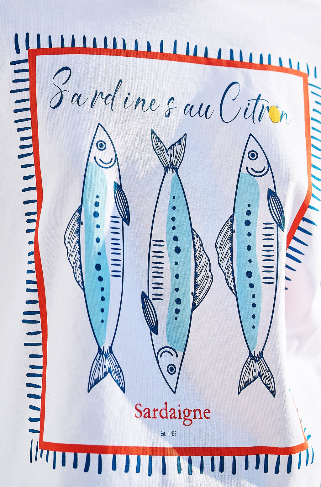 Yumi White Cotton Summer Motif T-Shirt