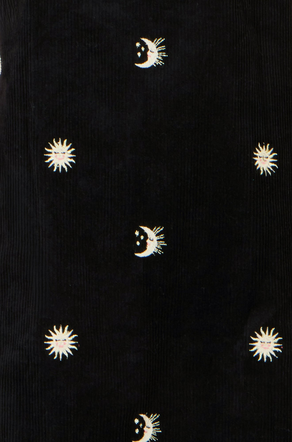 Yumi Black Cotton Cosmic Cord Pinafore Dress