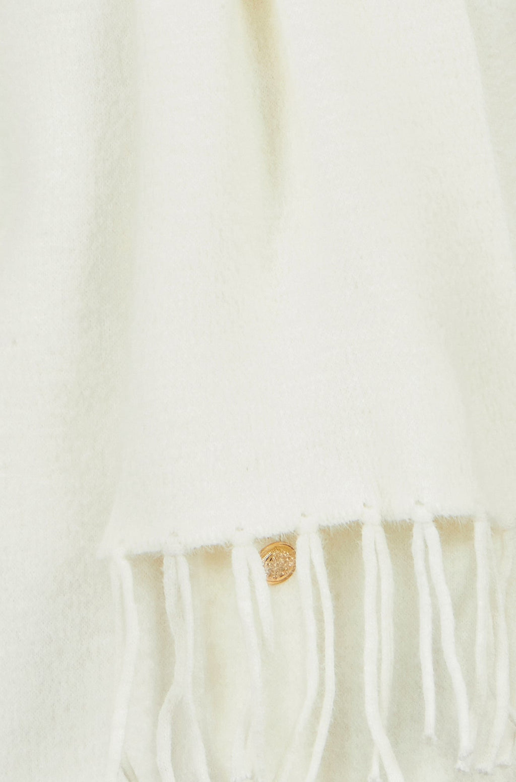Yumi Ivory Eyelash Knit Jacket With Scarf